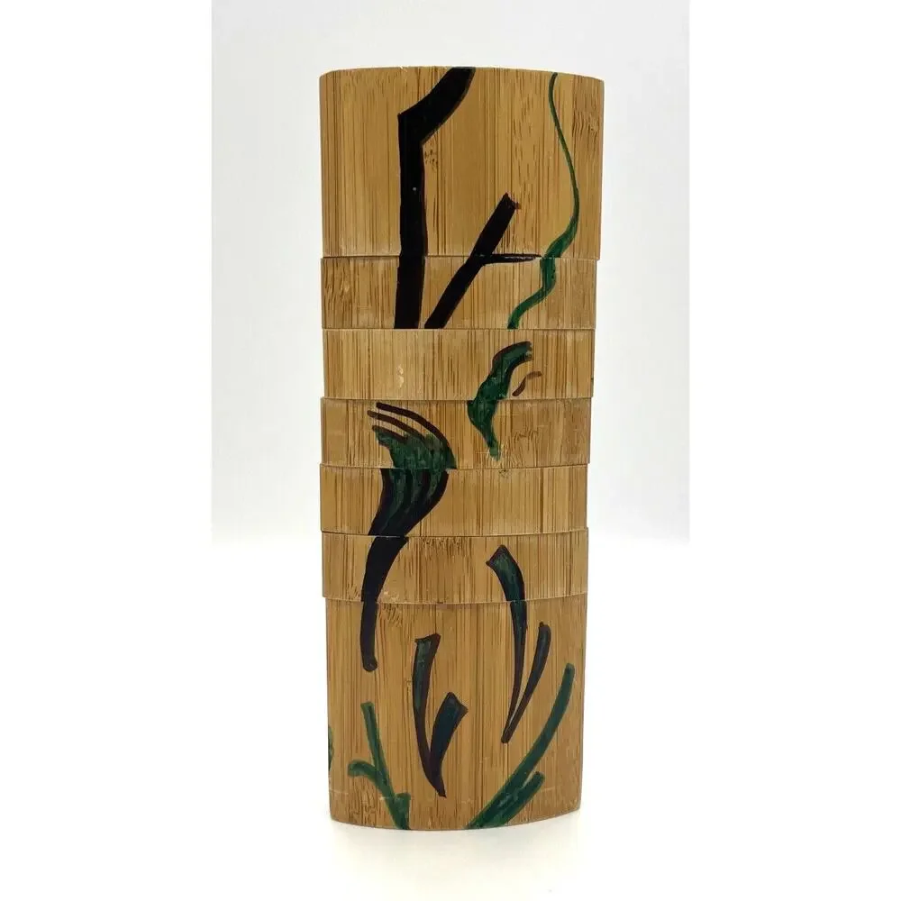 Wood Hand Painted Wooden Puzzle Pepper Grinder 7.75” Tall